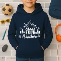 Made Four Adventure 4th Birthday Party Camping Theme Kids Hoodie thumb 2