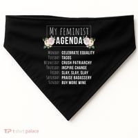 My Feminist Agenda Cool Feminist Feminism Gift USA-Made Doggie Bandana thumb 0