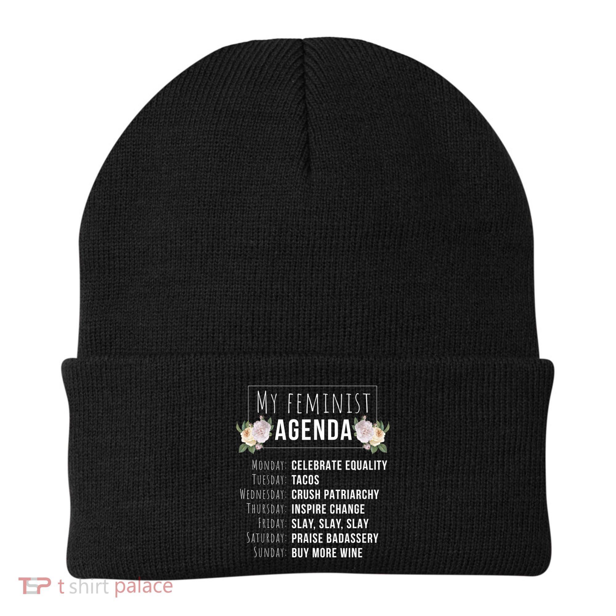 My Feminist Agenda Cool Feminist Feminism Gift Beanie