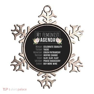 My Feminist Agenda Cool Feminist Feminism Gift Ornament