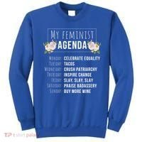 My Feminist Agenda Cool Feminist Feminism Gift Sweatshirt thumb 0