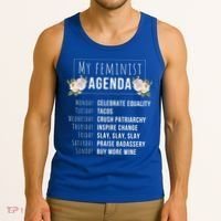 My Feminist Agenda Cool Feminist Feminism Gift Tank Top thumb 3