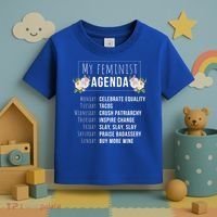 My Feminist Agenda Cool Feminist Feminism Gift Toddler T-Shirt thumb 3