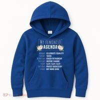 My Feminist Agenda Cool Feminist Feminism Gift Kids Hoodie thumb 0