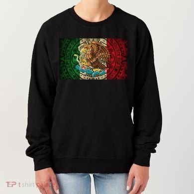 Mexican Flag Aztec Calendar Mexico Women's Sweatshirt