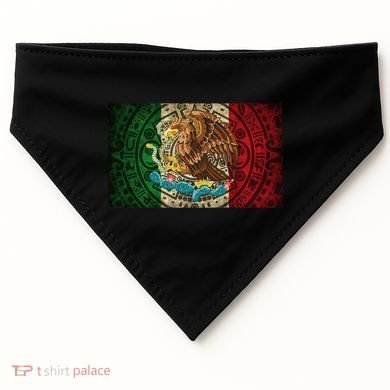Mexican Flag Aztec Calendar Mexico USA-Made Doggie Bandana