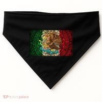 Mexican Flag Aztec Calendar Mexico USA-Made Doggie Bandana thumb 0