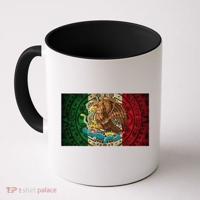 Mexican Flag Aztec Calendar Mexico Coffee Mug