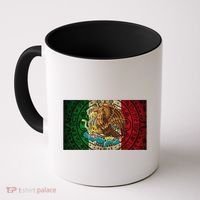 Mexican Flag Aztec Calendar Mexico Coffee Mug thumb 0