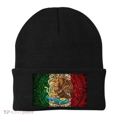 Mexican Flag Aztec Calendar Mexico Beanie