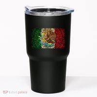 Mexican Flag Aztec Calendar Mexico Tumbler thumb 0