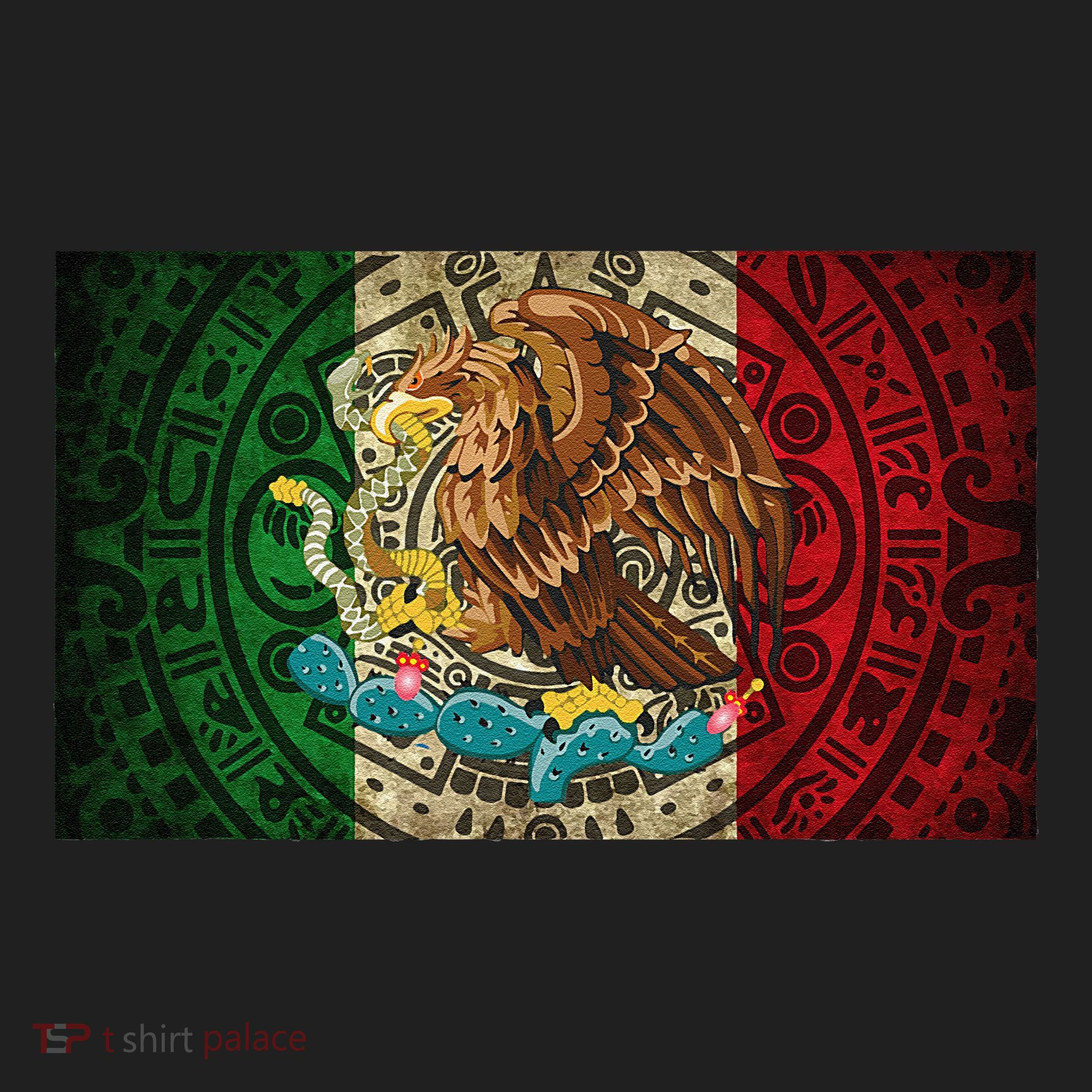 Mexican Flag Aztec Calendar Mexico Tumbler