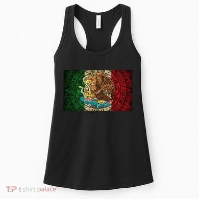 Mexican Flag Aztec Calendar Mexico Women's Tank Top