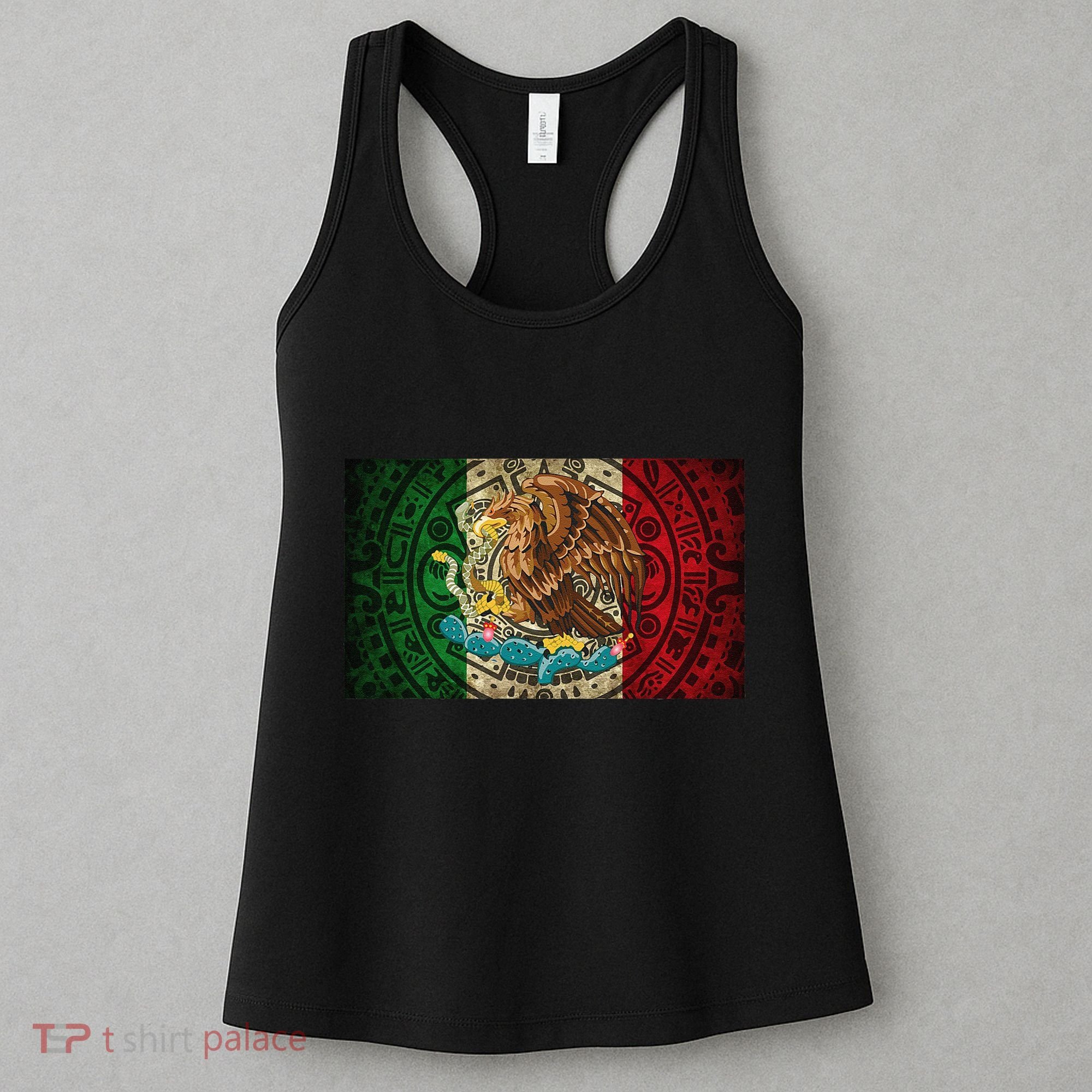 Mexican Flag Aztec Calendar Mexico Women's Tank Top