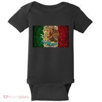 Mexican Flag Aztec Calendar Mexico Baby Bodysuit thumb 0
