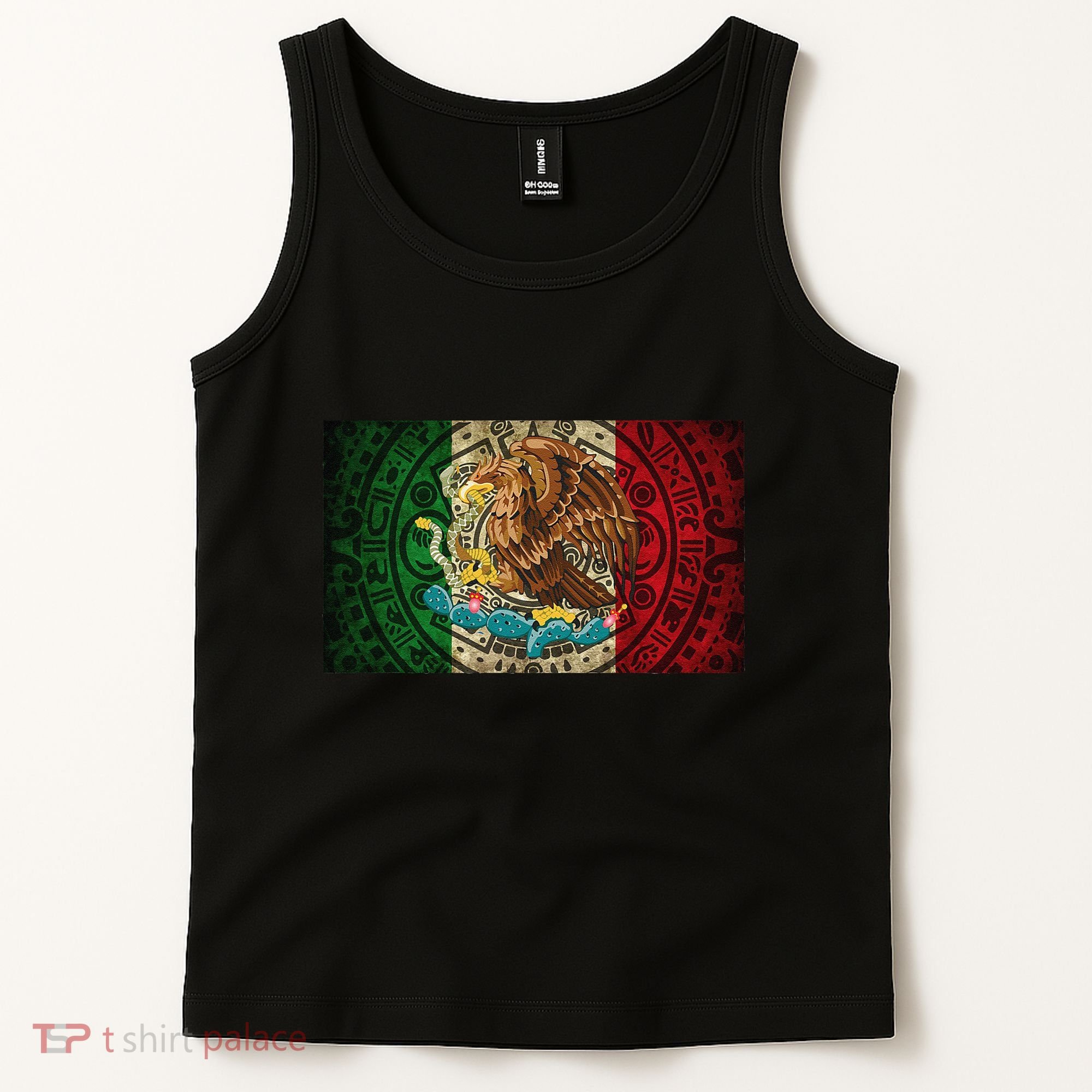 Mexican Flag Aztec Calendar Mexico Tank Top