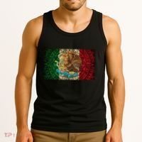 Mexican Flag Aztec Calendar Mexico Tank Top thumb 3