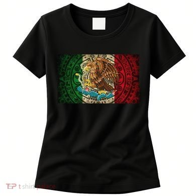 Mexican Flag Aztec Calendar Mexico Women's T-Shirt
