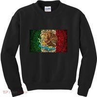 Mexican Flag Aztec Calendar Mexico Kids Sweatshirt thumb 0