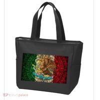 Mexican Flag Aztec Calendar Mexico Tote Bag thumb 3