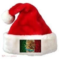 Mexican Flag Aztec Calendar Mexico Santa Hat thumb 0