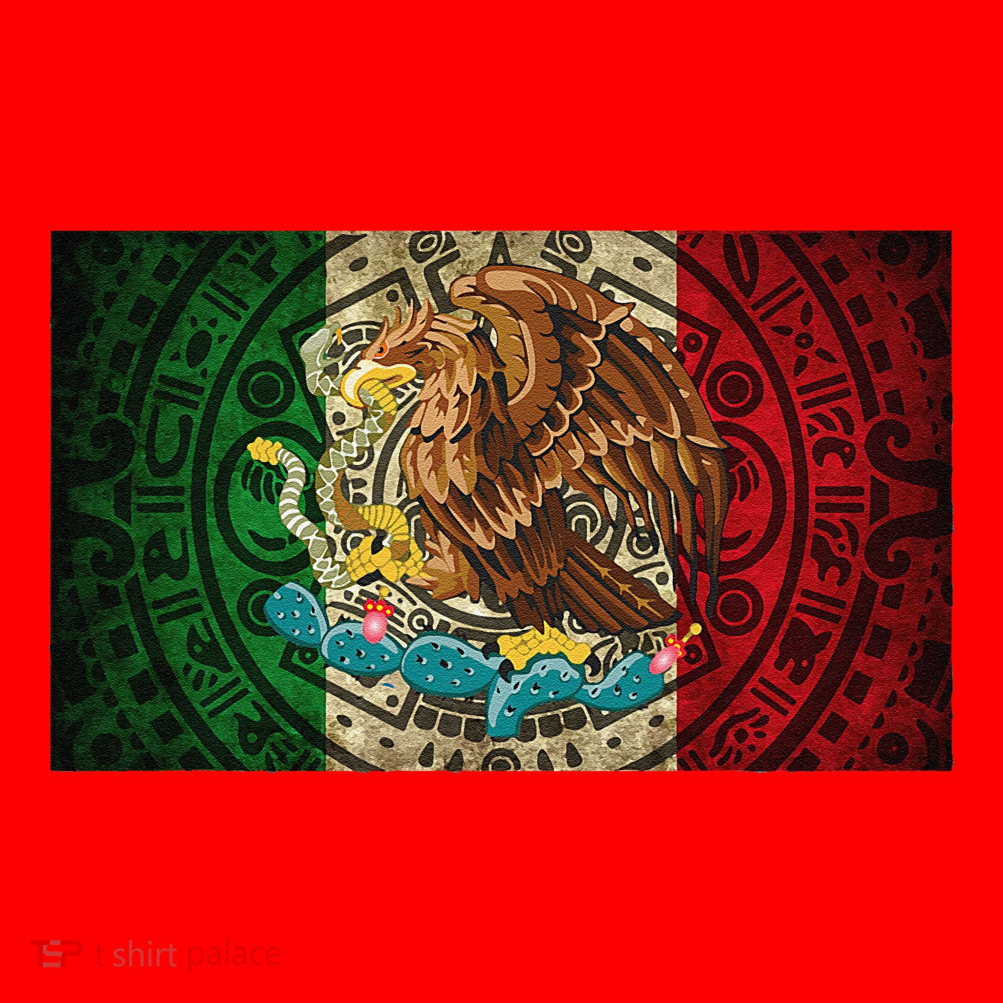 Mexican Flag Aztec Calendar Mexico Santa Hat