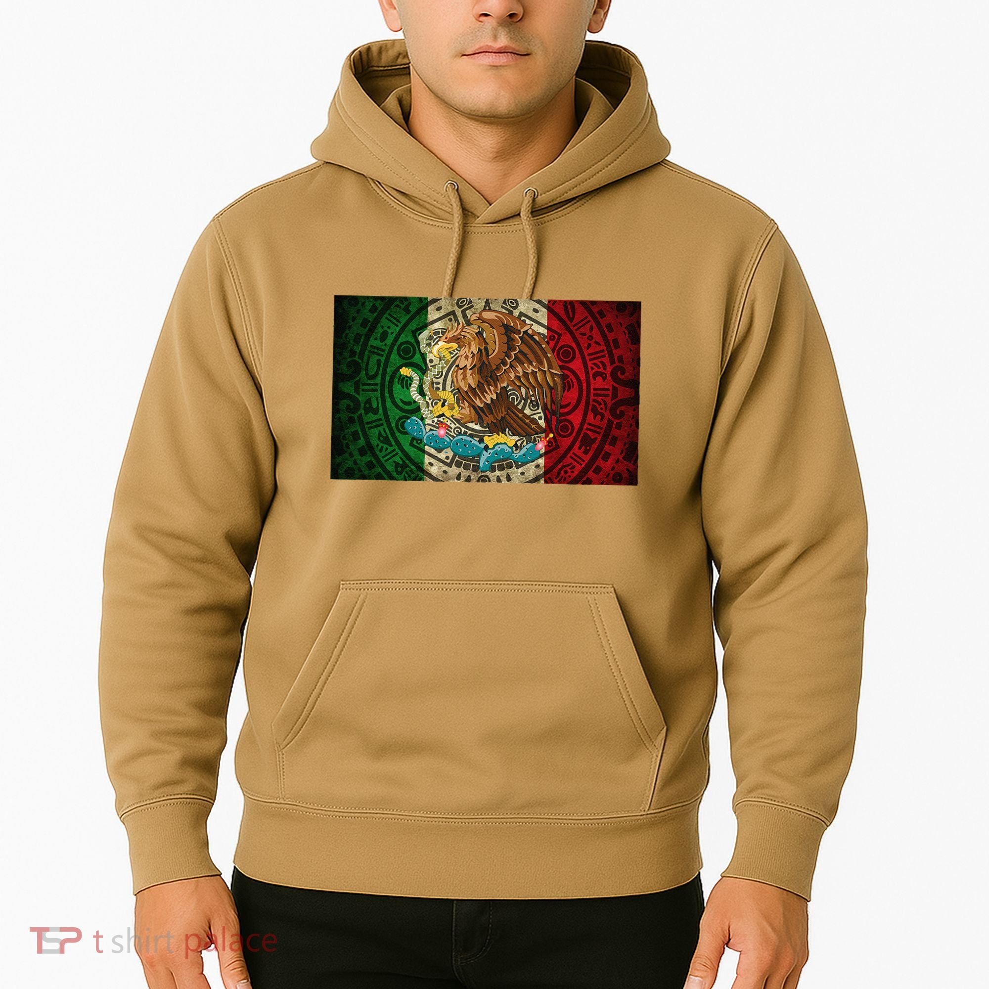 Mexican Flag Aztec Calendar Mexico Hoodie