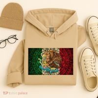 Mexican Flag Aztec Calendar Mexico Hoodie thumb 4