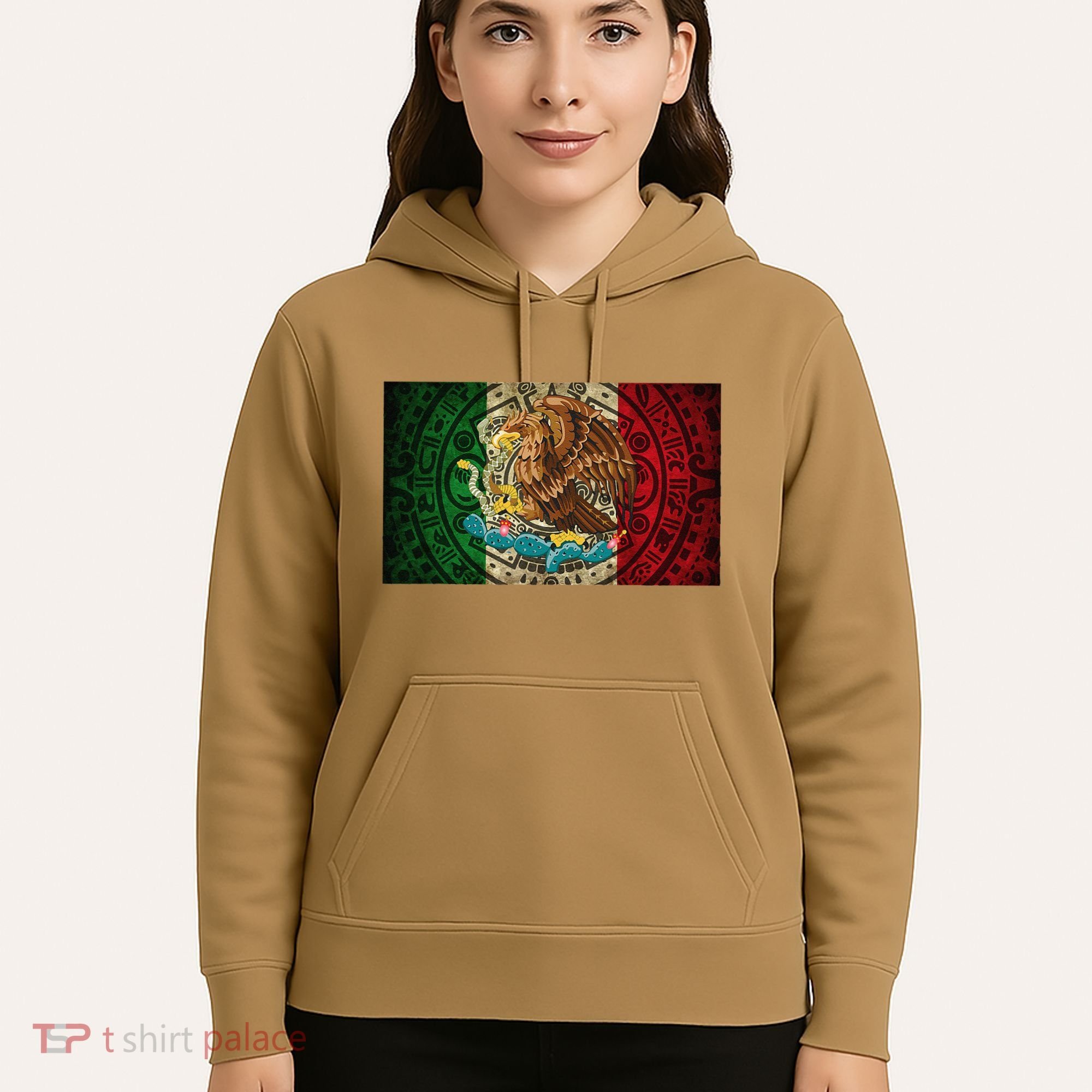 Mexican Flag Aztec Calendar Mexico Hoodie