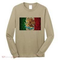 Mexican Flag Aztec Calendar Mexico Long Sleeve Shirt thumb 0