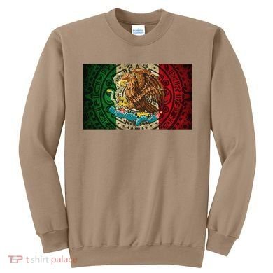 Mexican Flag Aztec Calendar Mexico Sweatshirt