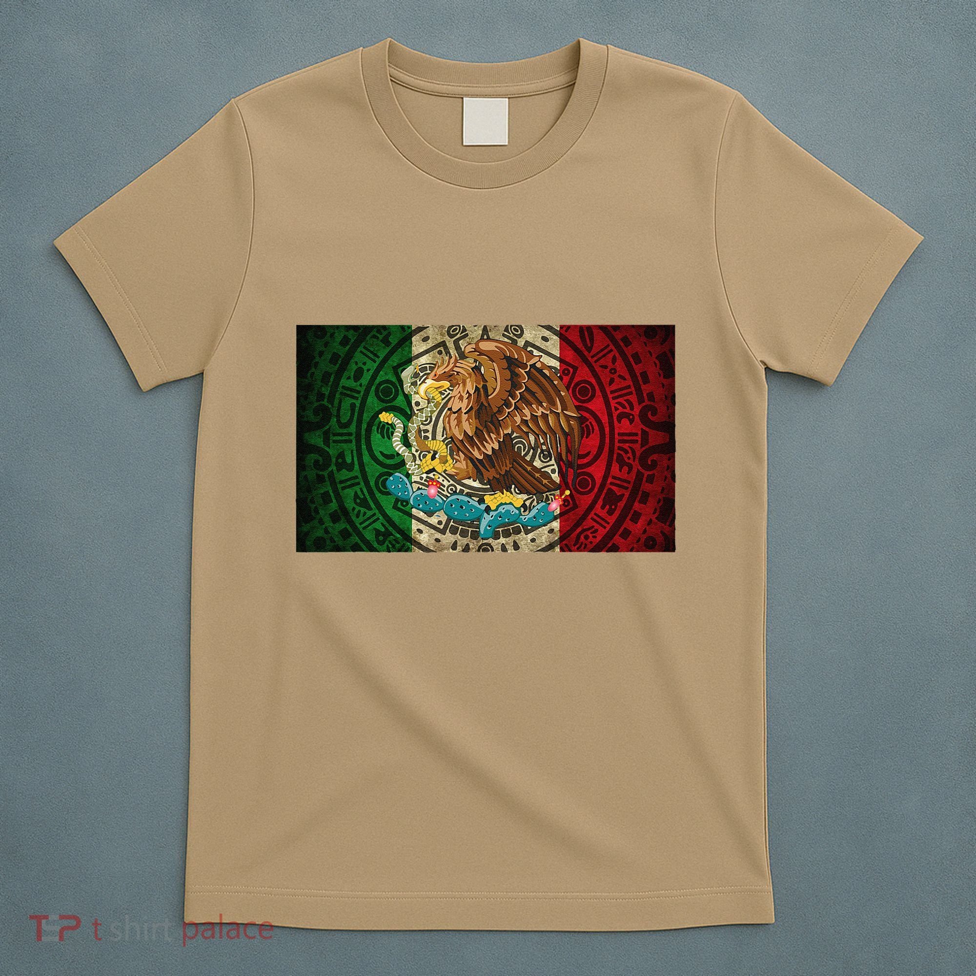 Mexican Flag Aztec Calendar Mexico T-Shirt