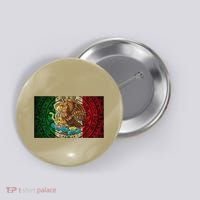 Mexican Flag Aztec Calendar Mexico Button thumb 0