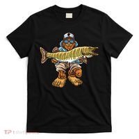 Muskie Fishing Bigfoot Musky Hunting Fisher T-Shirt thumb 0