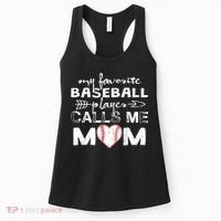My Favorite Baseball Player Calls Me Mom, Mother's Day Women's Tank Top thumb 0