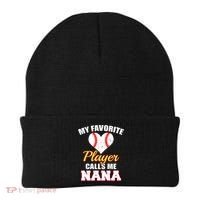My Favorite Baseball Player Calls Me Nana Gift Beanie thumb 0