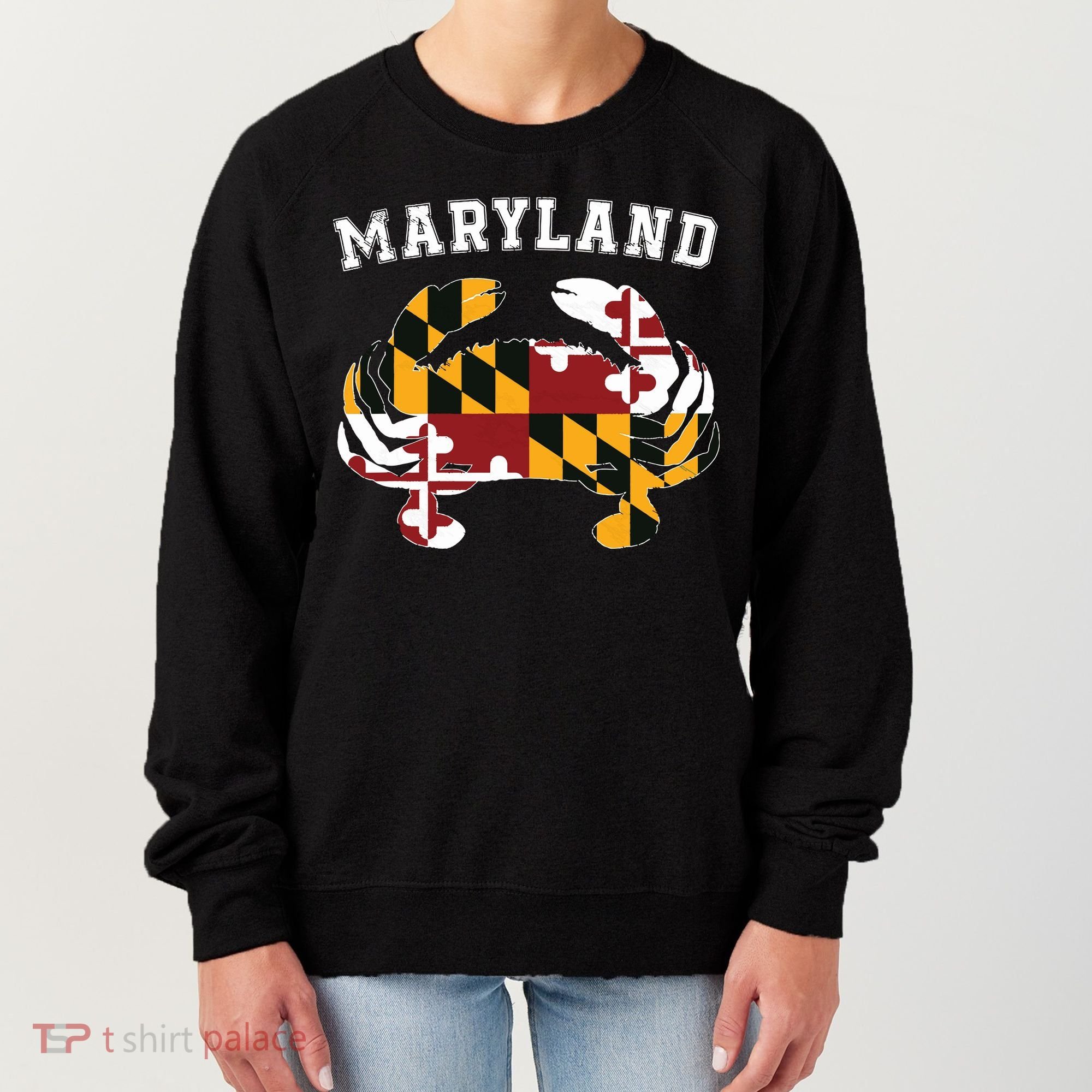 Maryland Flag Blue Crab T State Pride Retro Women's Sweatshirt