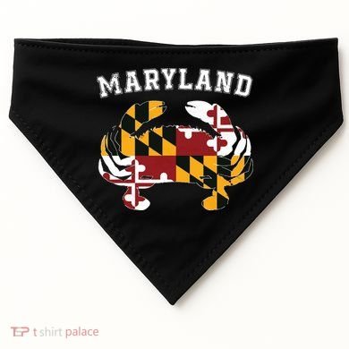 Maryland Flag Blue Crab T State Pride Retro USA-Made Doggie Bandana