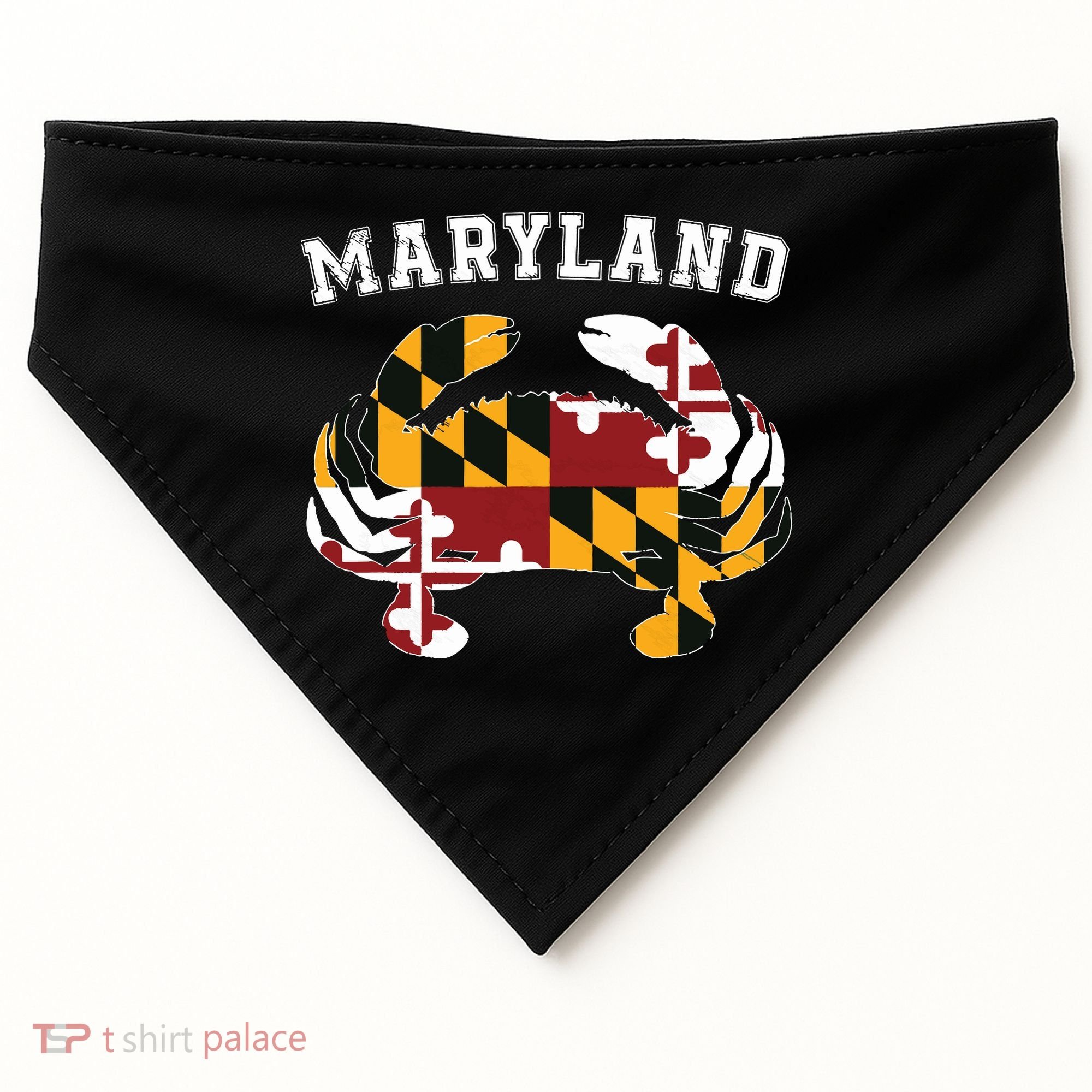 Maryland Flag Blue Crab T State Pride Retro USA-Made Doggie Bandana
