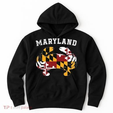 Maryland Flag Blue Crab T State Pride Retro Hoodie