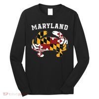 Maryland Flag Blue Crab T State Pride Retro Long Sleeve Shirt thumb 0