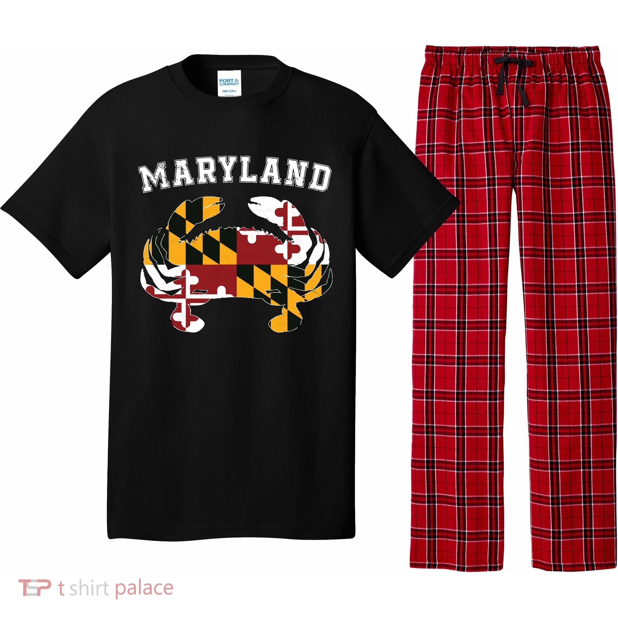 Maryland Flag Blue Crab T State Pride Retro Pajama Set
