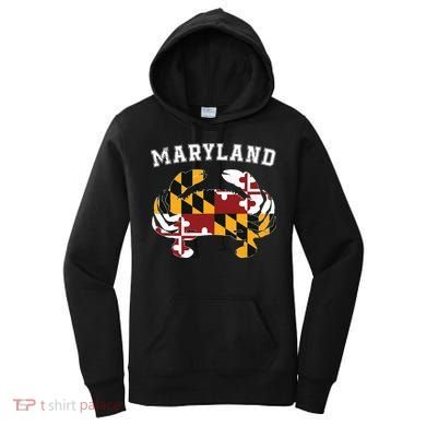 Maryland Flag Blue Crab T State Pride Retro Women's Hoodie