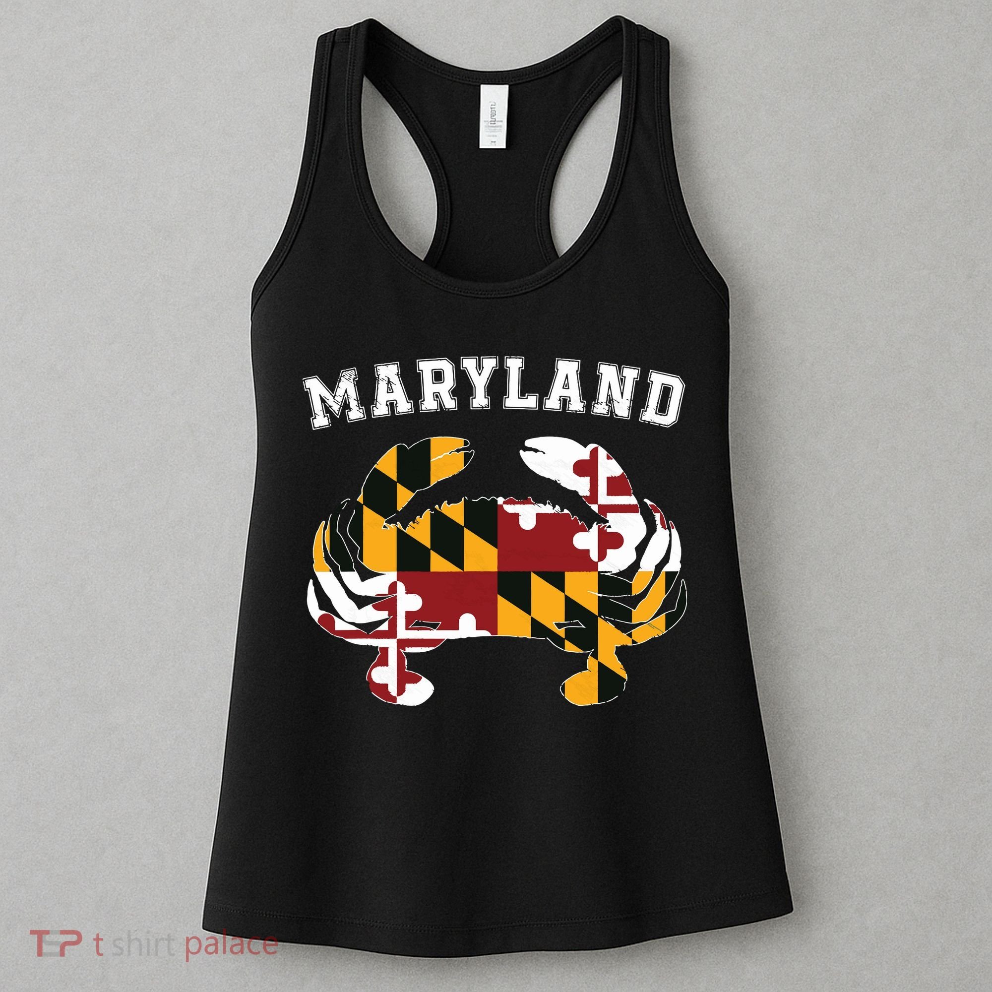 Maryland Flag Blue Crab T State Pride Retro Women's Tank Top