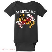 Maryland Flag Blue Crab T State Pride Retro Baby Bodysuit thumb 0