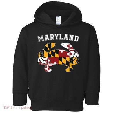 Maryland Flag Blue Crab T State Pride Retro Toddler Hoodie