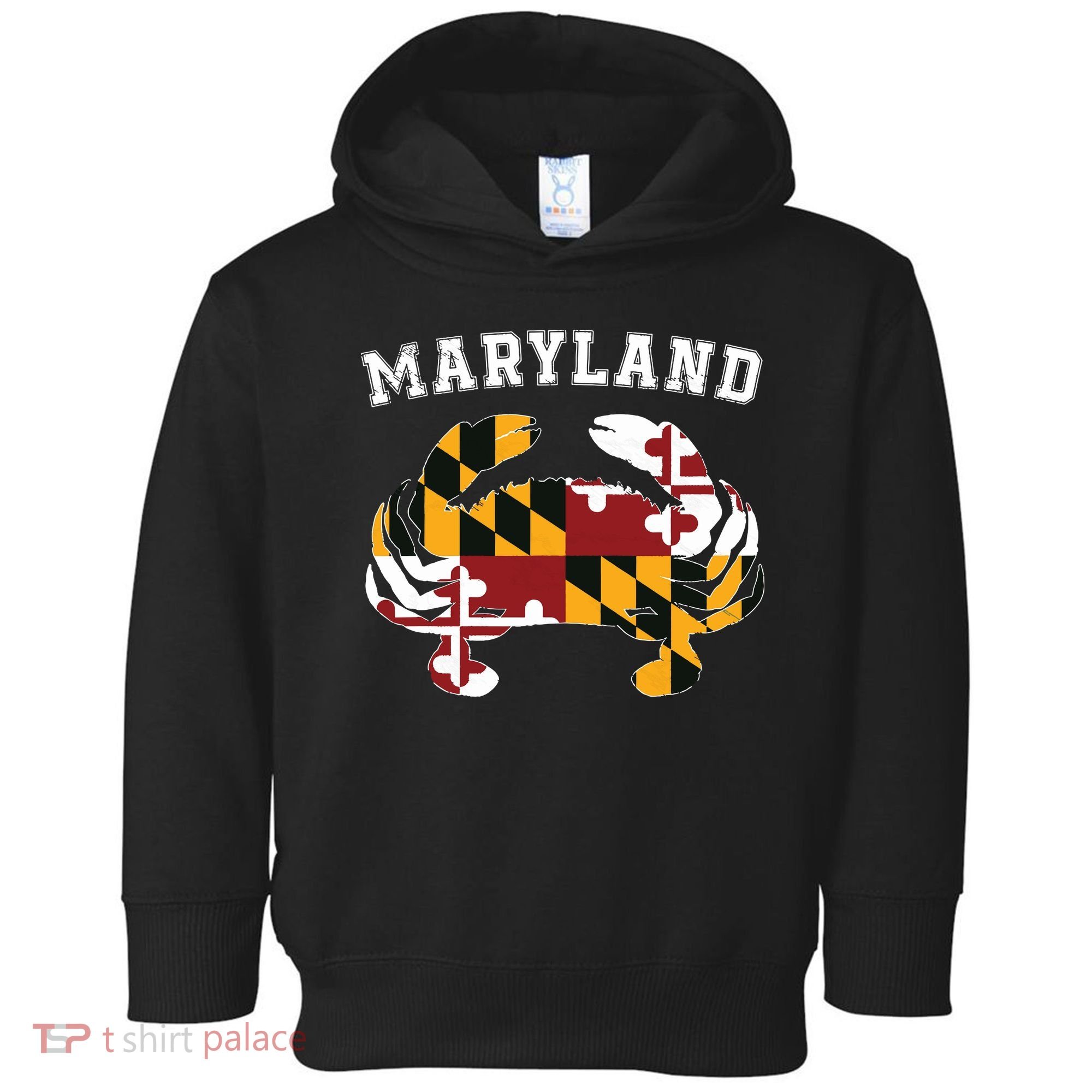 Maryland Flag Blue Crab T State Pride Retro Toddler Hoodie