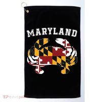 Maryland Flag Blue Crab T State Pride Retro Golf Towel thumb 0