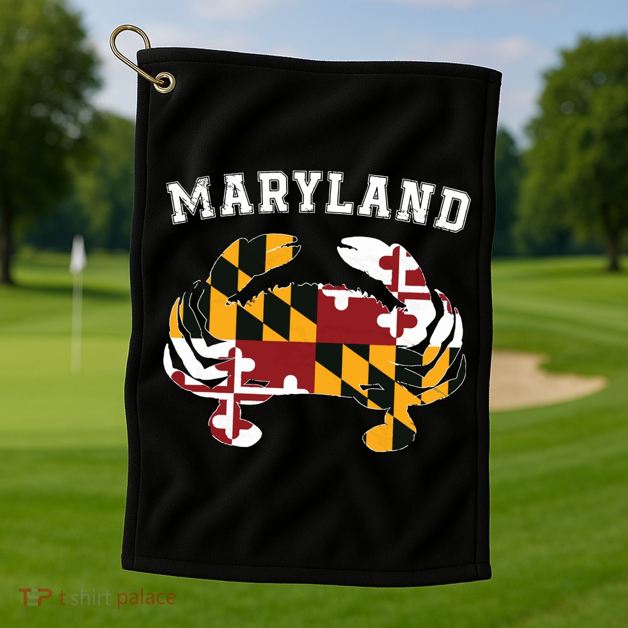 Maryland Flag Blue Crab T State Pride Retro Golf Towel