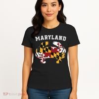 Maryland Flag Blue Crab T State Pride Retro Women's T-Shirt thumb 4